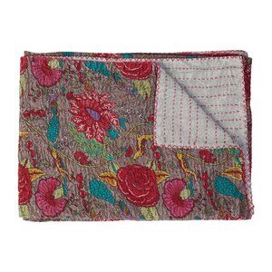 Taj Hotel Home Decor Kantha Cotton Throw | 1-Piece | Multicolor | 50"x70"